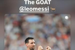贝克汉姆发社媒@梅西：The GOAT，恭喜你朋友，惊人的成就